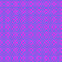 Vector Illustration. Pattern With Geometric Ornament, Decorative Border. Design For Print Fabric. Purple blue color