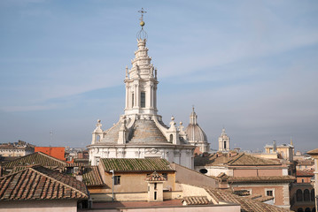 Roma, Italy - February 09, 2019 : view of Sant Ivo alla Sapienza church dome