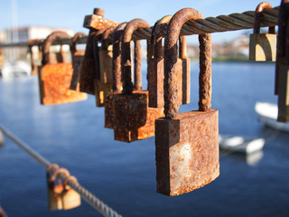 old padlock and chain