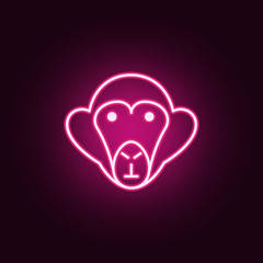 monkey icon. Elements of Scientifics study in neon style icons. Simple icon for websites, web design, mobile app, info graphics