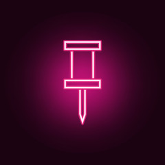 pin icon. Elements of Scientifics study in neon style icons. Simple icon for websites, web design, mobile app, info graphics