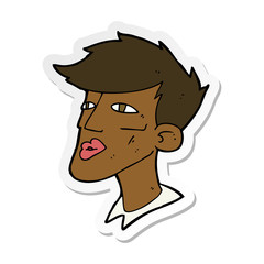 sticker of a cartoon male model guy