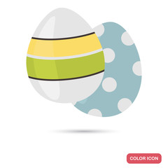 Easter eggs color flat icon for web and mobile design