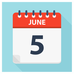 June 5 - Calendar Icon - Calendar design template