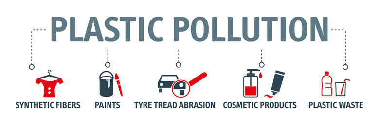 plastic pollution vector illustration concept