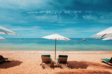 chairs and umbrella on the beach