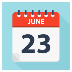 June 23 - Calendar Icon - Calendar design template