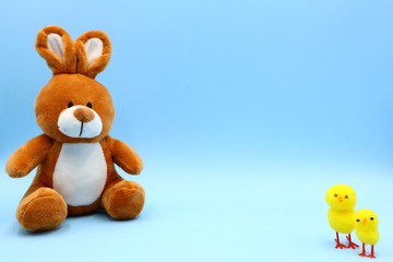 Funny Easter Composition with Teddy Bunny