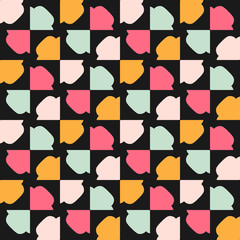 Seamless pattern with alternate colorful geometric arrows.