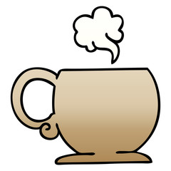 quirky gradient shaded cartoon hot drink