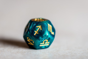 Astrology Dice with zodiac symbol of Sagittarius