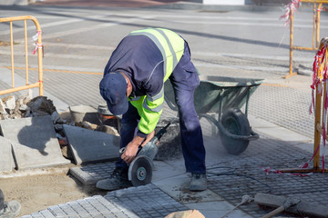 Brick sidewalk repair and maintenance public works