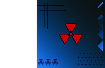 Radioactive icon on blue background