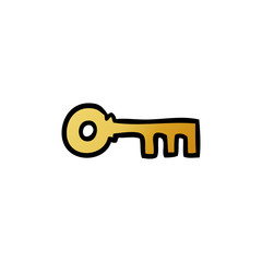 gradient cartoon doodle of a brass key