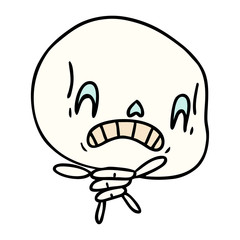 Obraz premium cartoon of spooky kawaii skeleton