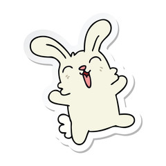 sticker of a quirky hand drawn cartoon rabbit