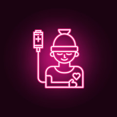 cancer patient icon. Elements of Cancer day in neon style icons. Simple icon for websites, web design, mobile app, info graphics