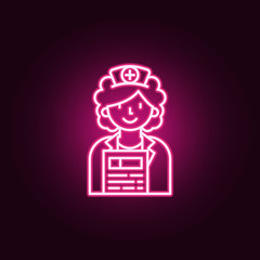 nurse icon. Elements of Cancer day in neon style icons. Simple icon for websites, web design, mobile app, info graphics