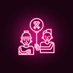 visit cancer patient icon. Elements of Cancer day in neon style icons. Simple icon for websites, web design, mobile app, info graphics