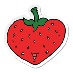 sticker of a cartoon strawberry