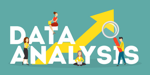 Business data analysis and analytics concept illustration