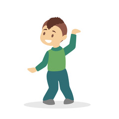 Boy dance. Kid dancing in various style. Childish