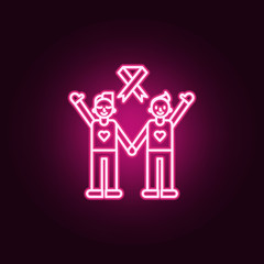 struggle against cancer icon. Elements of Cancer day in neon style icons. Simple icon for websites, web design, mobile app, info graphics