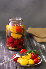 Jars of fermented vegetables.