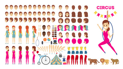 Acrobat character set for the animation with various views