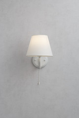 Wall lamp with white shade from canvas