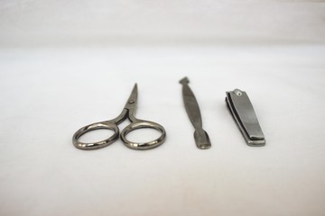 manicure set in white background