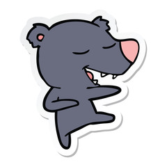 sticker of a cartoon bear
