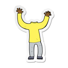 sticker of a cartoon headless body