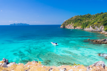 Tropical white sand beach Aerial