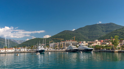 Embankment of Tivat city in  Montenegro