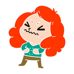 cartoon of cute kawaii girl
