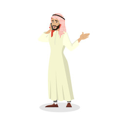 Arab businessman standing with a mobile phone