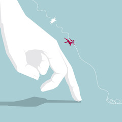 Business concept design, businessman climbing failed,Fall down.