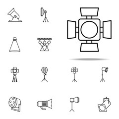 light for the stage icon. Spotlight icons universal set for web and mobile