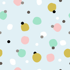 Seamless pattern, Polka dots, Pastel Color, 