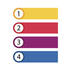 Simple Colorful Infographic banners 4 numbers with icons