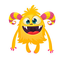 Cute cartoon tiny monster. Vector monster character. Isolated