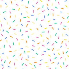 Seamless sprinkles pattern with candy colors