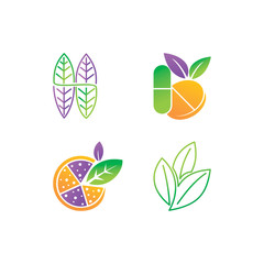 Fototapeta premium Leaf Logo Design Vector Template Set