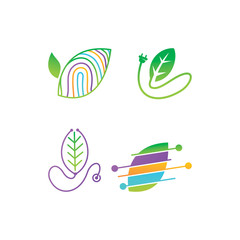 Fototapeta premium Leaf Logo Design Vector Template Set