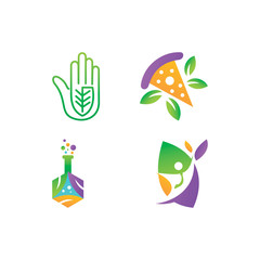 Leaf Logo Design Vector Template Set