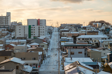 Fototapeta premium 冬の坂道風景