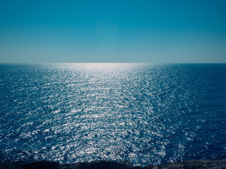 Scenic of fresh seascape with blue sky