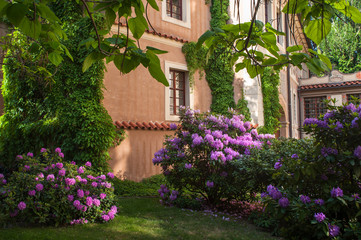 Fototapeta premium Picturesque Shadow Corner of spring Kolowrat Garden in Prague