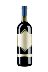 isolated Wine bottle on white